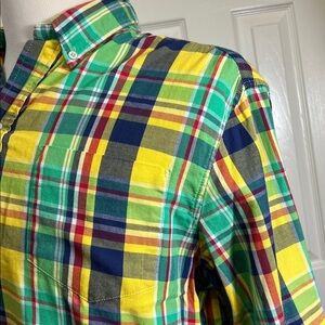 Vintage Chubbies Nutter 1/4 Buttons Pullover Plaid Flannel Shirt Printed Car L